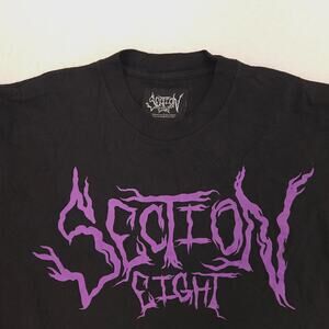 Section Eight Crew Neck Graphic Short Sleeve T Shirt Mens Size M Black